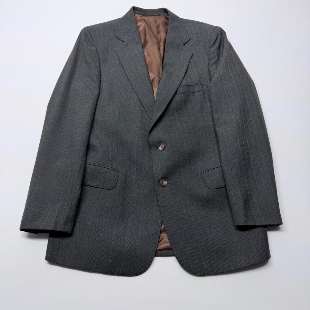 Alexander Shields Mens 40R Grey Pinstripe Two Button Blazer Sport Coat Hungary